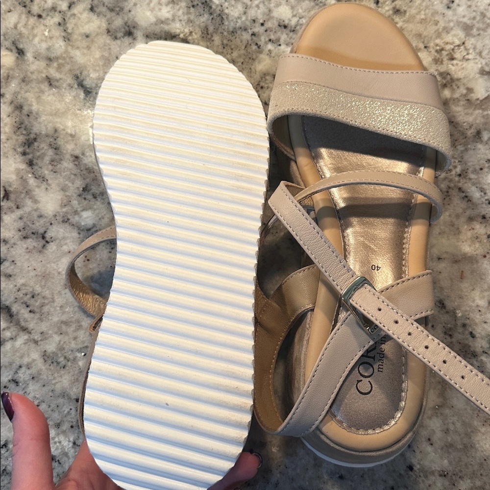 Cordani Light Beige and gold Strappy Sandals - Picture 9 of 11